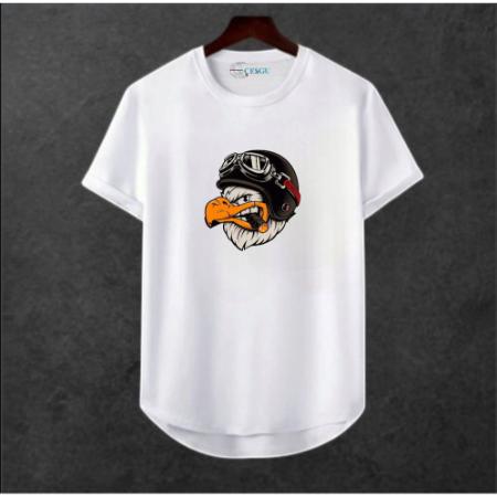 Erkek Ön Baskili T-shirt Plus Model